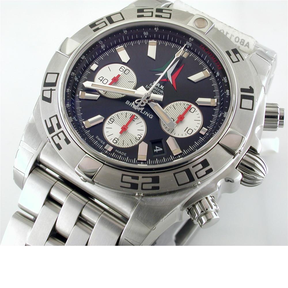 Certified Pre-owned Breitling Chronomat 44mm Frecce Tricolori Watch AB01104D Limited Black Steel