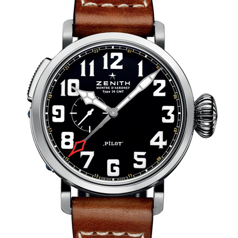 Zenith Pilot Type 20 GMT Automatic Steel Black Dial Watch 48mm 03.2430.693/21.C723