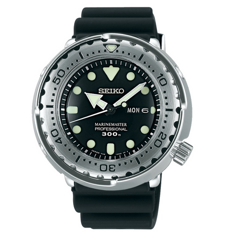 Seiko Prospex Marine Master Quartz Professional black Stainless Steel Watch 47.7mm  SBBN033