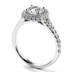 Hearts on Fire Acclaim Round Diamond Halo Engagement Ring