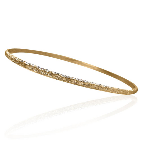 Charles Garnier Lek Slim Stackable Oval Silver Bangle Yellow Gold Finish CXB408Y