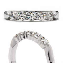 Hearts on Fire Five Stone Diamond Wedding Band Ring .50ctw