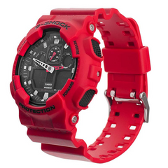 Casio G-Shock Analog Digital Red Classic Watch GA100B-4A