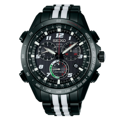 Seiko Astron Giugiaro Limited Edition 2015 GPS Solar Black Titanium Ceramic Tri-Color Watch 44.6mm SSE037