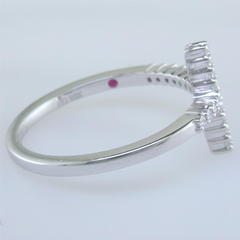 Roberto Coin Slim Diamond Cross Ring in White Gold