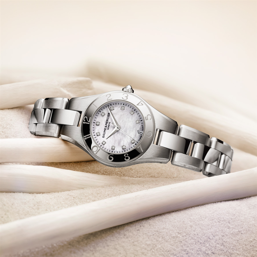 Baume & Mercier Linea Diamond Mother of Pearl Dial 27mm Ladies Watch 10011