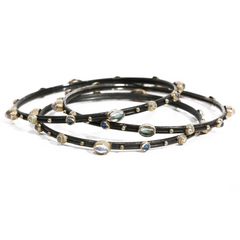 Armenta Midnight Turquoise Tourmaline Blackened Silver Bangle Bracelet