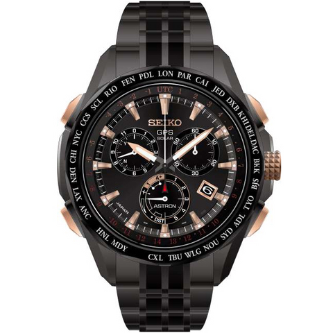 Seiko Astron GPS Black Titanium & Rose Gold Limited Edition Resort Solar Watch SSE019