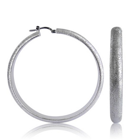 Charles Garnier Suzana Sterling Silver Sparkle Hoop Earrings