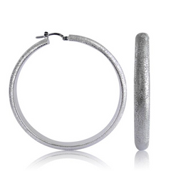 Charles Garnier Suzana Sterling Silver Sparkle Hoop Earrings