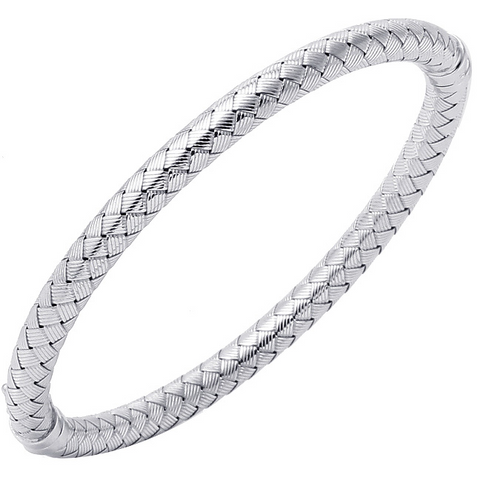 Charles Garnier Sterling Silver 5mm Monza Mesh Bangle Bracelet