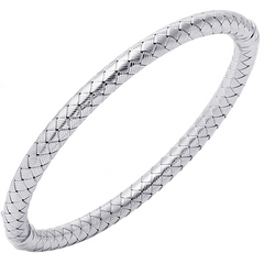 Charles Garnier Sterling Silver 5mm Monza Mesh Bangle Bracelet
