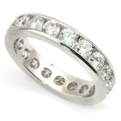 Diamond Eternity Anniversary Band Ring Round Channel Set 18K 2.63ctw