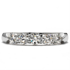 Hearts on Fire Five Stone Diamond Wedding Band Ring .50ctw
