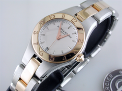 Baume & Mercier Linea Silver Dial 27mm Rose Gold Steel Ladies Watch 10015