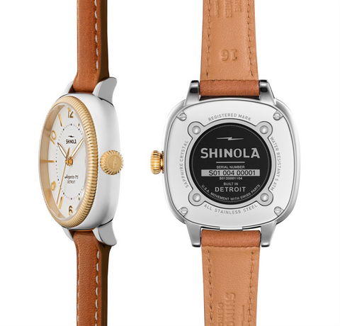 Shinola 36mm Ladies Gomelsky Pearl White Dial Natural Leather Watch 20001104