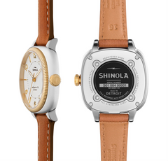 Shinola 36mm Ladies Gomelsky Pearl White Dial Natural Leather Watch 20001104