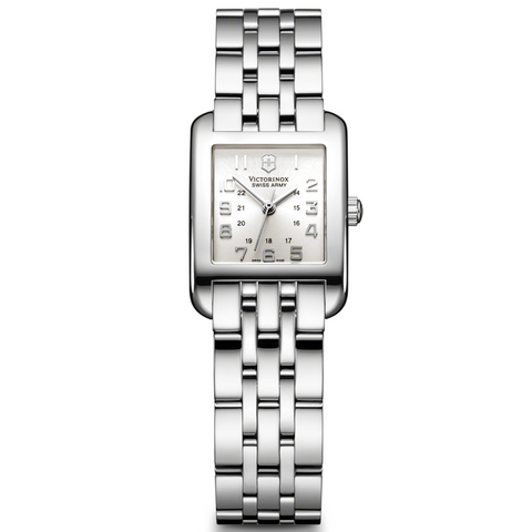 Victorinox Swiss Army Alliance Rectangle Silver Dial Ladies Steel Watch 24022