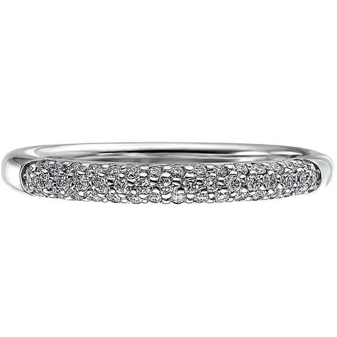 Scott Kay Diamond Three Row Wedding Band Ring Partial 19K White Gold