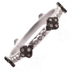 Armenta New World Cravelli Stackable Band Diamond Ring Oxidized Sterling Silver 08731