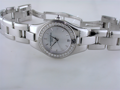 Baume & Mercier Linea Diamond Bezel Mother of Pearl Dial 27mm Ladies Watch 10013