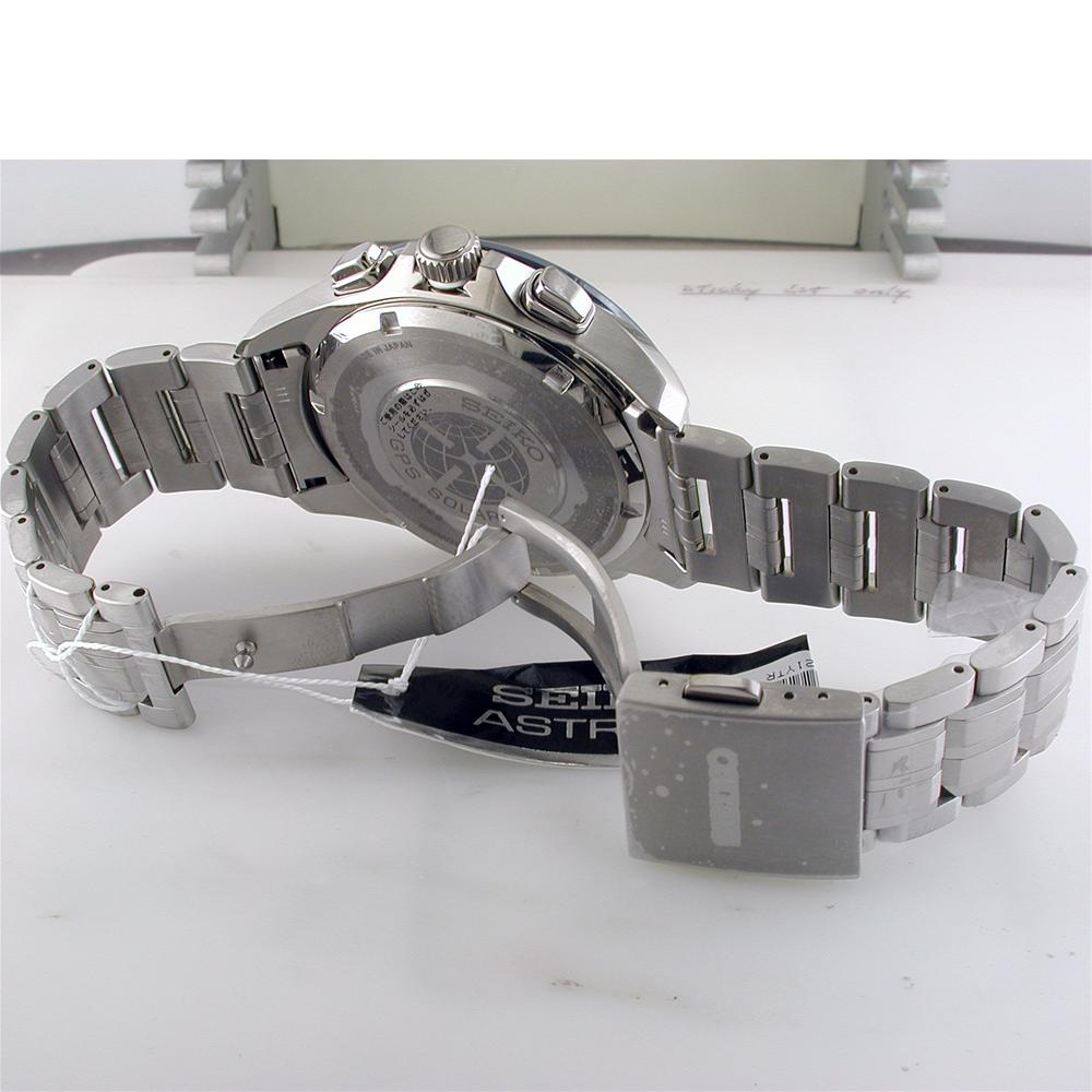 Seiko Astron GPS Solar Titanium Blue Dial Ceramic Bezel 44.6mm Watch SSE005