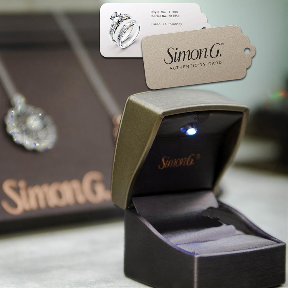 SIMON G. ROUND DIAMOND WEDDING BAND & ENGAGEMENT RING SET MR2492