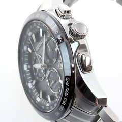 Seiko Astron GPS Solar 44.6mm Watch Titanium with Ceramic Bezel Black Dial Series 8X SSE003