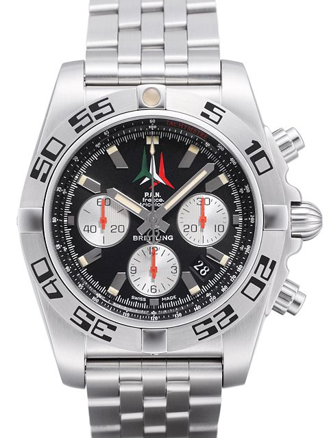 Certified Pre-owned Breitling Chronomat 44mm Frecce Tricolori Watch AB01104D Limited Black Steel