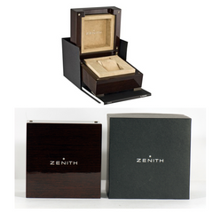 Zenith El Primero Stratos Black Flyback Leather Chronograph Watch