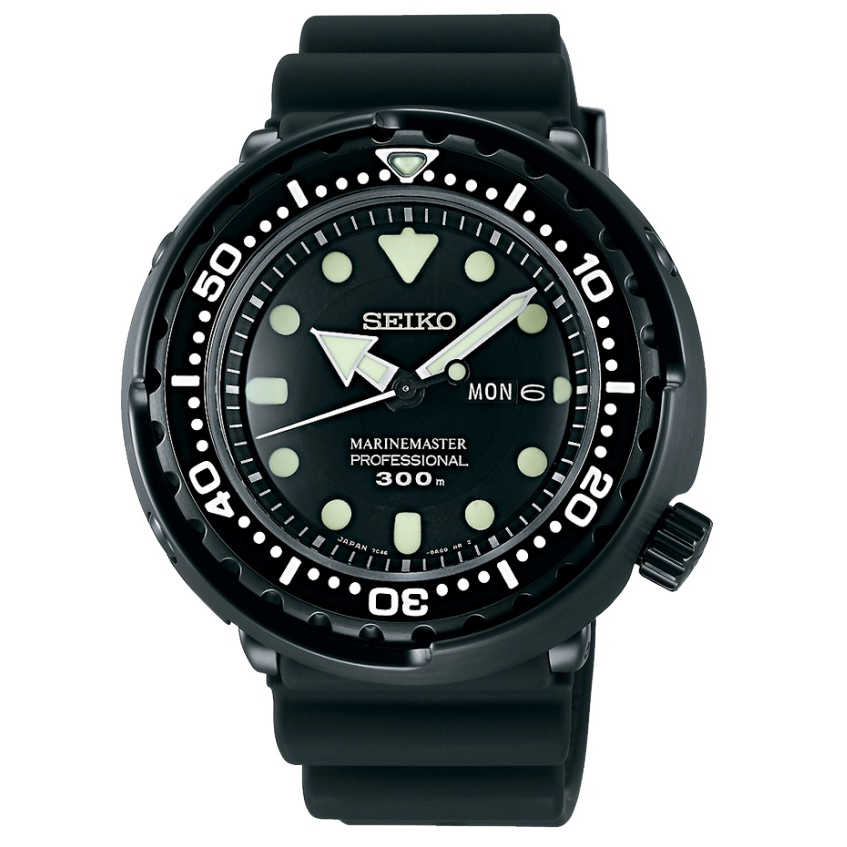 Seiko Prospex Marine Master Quartz Black Ion 47.7mm Watch SBBN035