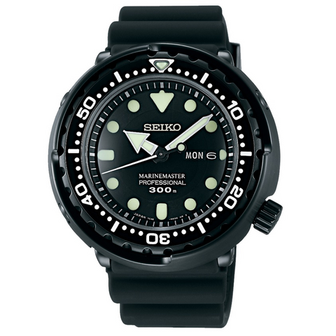 Seiko Prospex Marine Master Quartz Black Ion 47.7mm Watch SBBN035