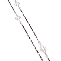 Armenta Oxidized Blackened Silver Cable Chain with Large Scroll Stations