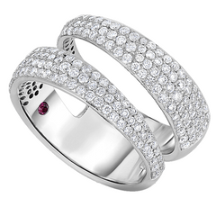 Roberto Coin Scalare 2 Row Diamond Ring White Gold 8881439AW65X