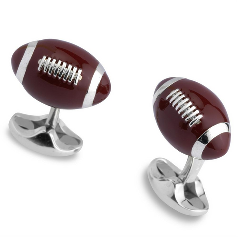 Deakin & Francis Football Enamel Sterling Silver Cufflinks