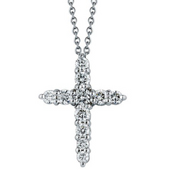 Roberto Coin TINY TREASURES DIAMOND CROSS NECKLACE Pendant