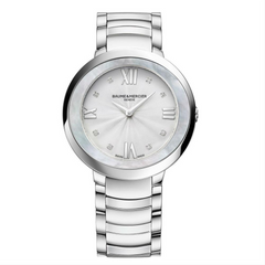 Baume & Mercier Promesse Ladies Steel Mother of Pearl Bezel Quartz Watch 34mm 10178