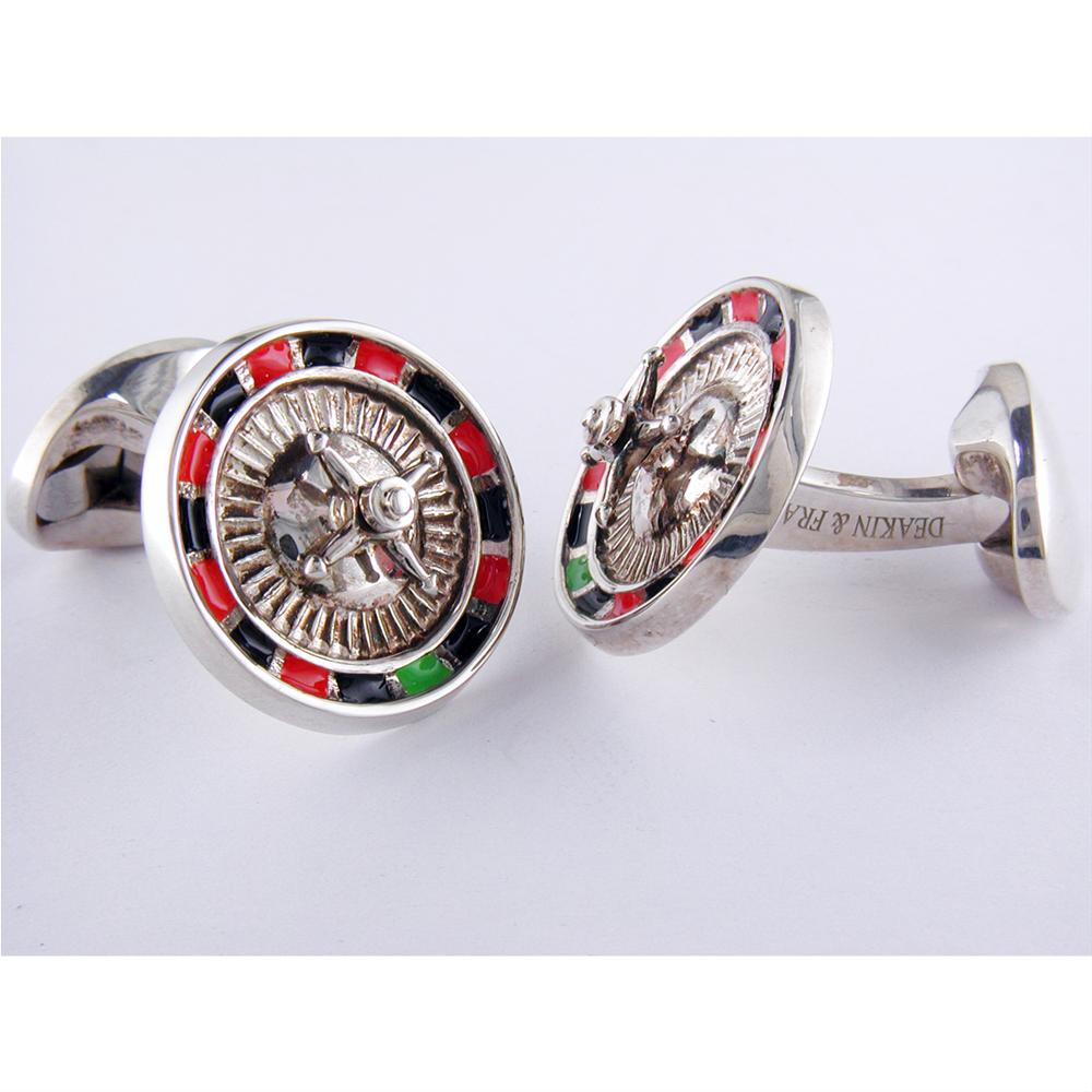 Deakin & Francis Silver Casino Roulette Wheel Cufflinks C1637S072213