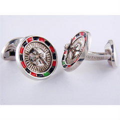Deakin & Francis Silver Casino Roulette Wheel Cufflinks C1637S072213