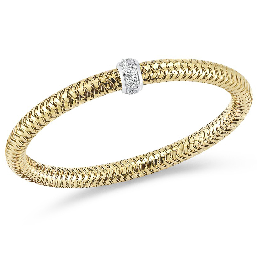 Roberto Coin Primavera 18K Yellow Gold Stretch Bracelet with Diamonds