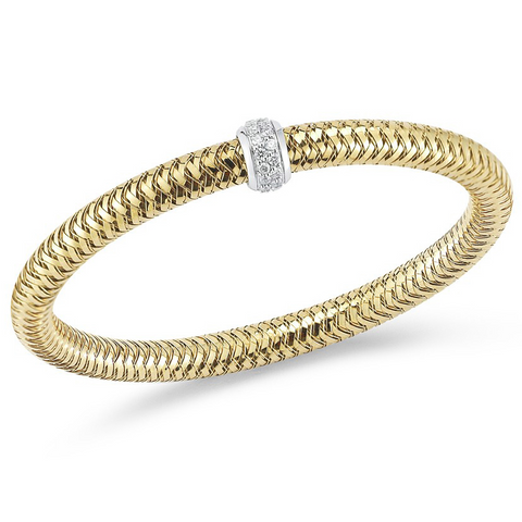 Roberto Coin Primavera 18K Yellow Gold Stretch Bracelet with Diamonds