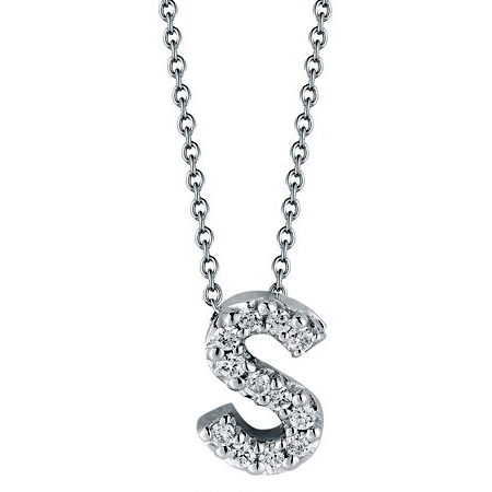 Roberto Coin TINY TREASURES DIAMOND LOVE LETTER "S" NECKLACE Pendant