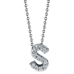Roberto Coin TINY TREASURES DIAMOND LOVE LETTER "S" NECKLACE Pendant