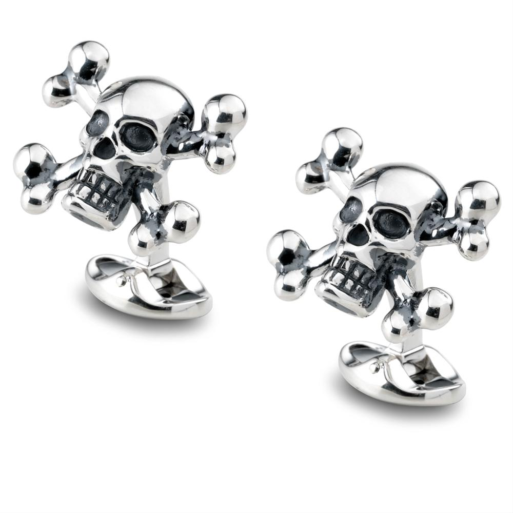 Deakin & Francis Skull & Crossbones Sterling Silver Cufflinks