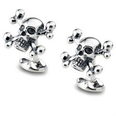 Deakin & Francis Skull & Crossbones Sterling Silver Cufflinks