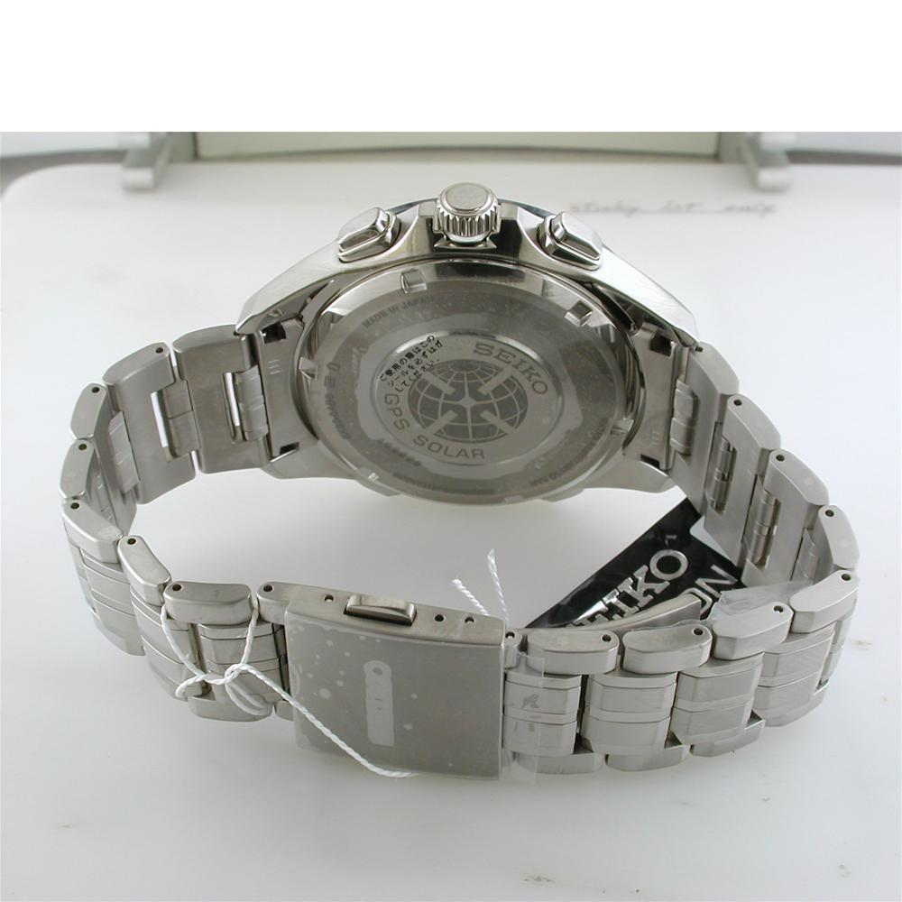 Seiko Astron GPS Solar Titanium Blue Dial Ceramic Bezel 44.6mm Watch SSE005
