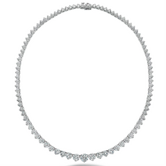 Forevermark Ideal Cut Round Diamond Eternity Tennis Necklace 18K White Gold