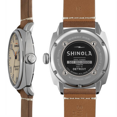 Shinola Brakeman 46mm Cream Dial Oatmeal Brown Leather Men's Watch S0110000152