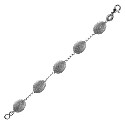 Charles Garnier Brio Pebble Sterling Silver Bracelet Rhodium Finish