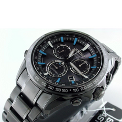 Seiko Astron Solar GPS Ceramic Black Stainless Blue 44.6mm Watch SSE013